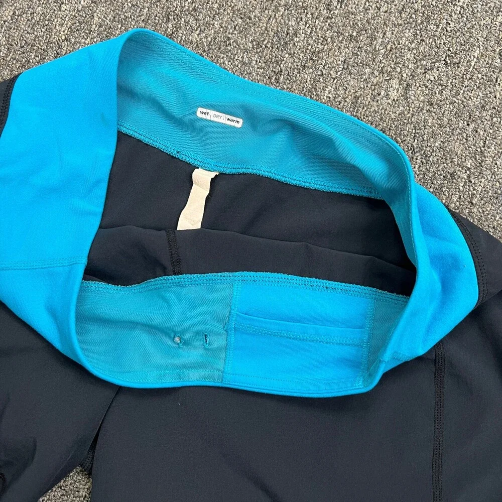 Lululemon Athletic Shorts Womens 8 Black Blue Medium Running 31‎ x 5 Bottoms